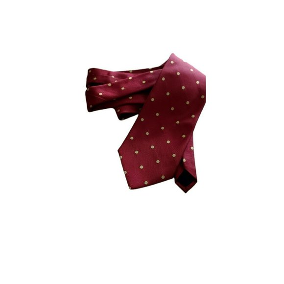 Vtg Brooks Brothers Makers 100%Silk Tie Made in USA 58" Lg 3.75" W Burg Tan Dot - Picture 4 of 4